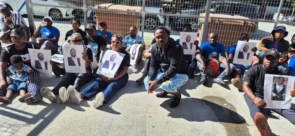 Asylum Seekers at a protest in nicosia